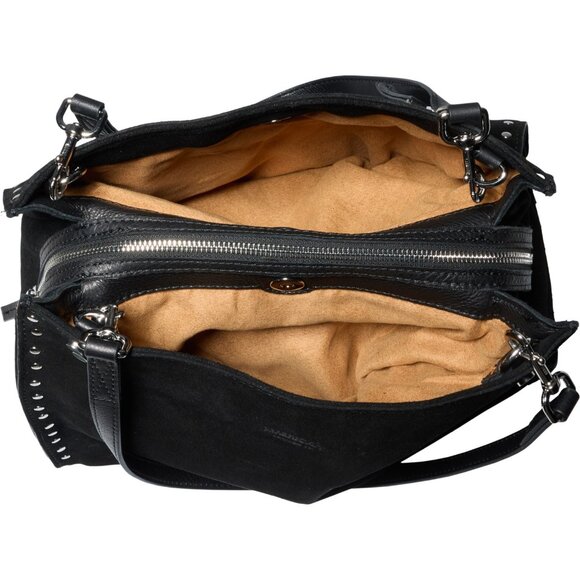 **American Leather Co. Lenox Studded Triple-Entry Satchel 2.0 - Suede** - Picture 3 of 4